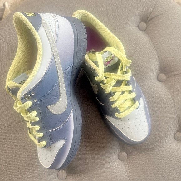 Nike Dunk Low Halloween I Am Fearless Boy 7Y Kids Sneakers in Blue and Lime - Picture 10 of 13